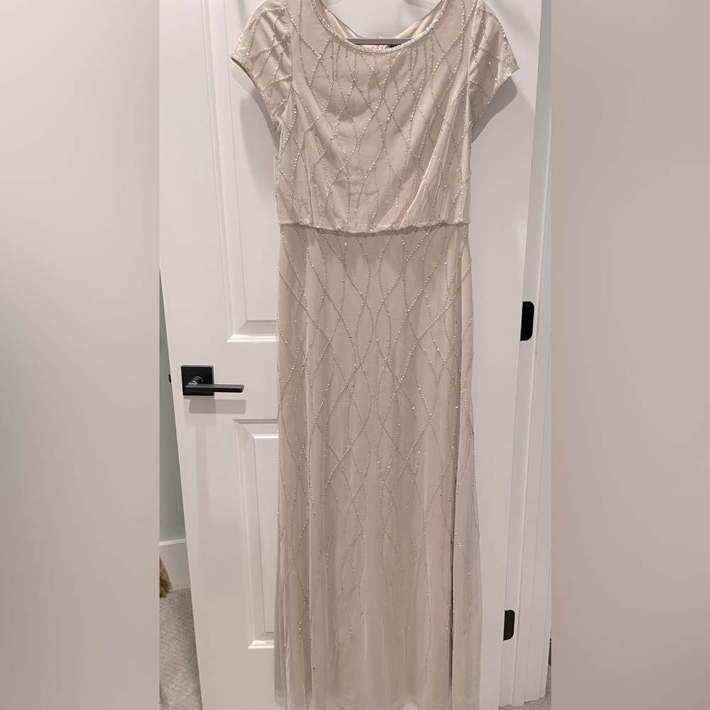 Adrianna Papell - size 6 - champagne gown.